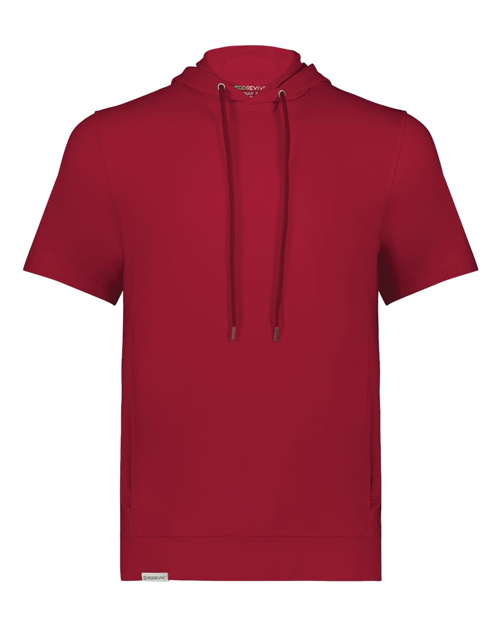 Holloway Men's Eco Revive™ Ventura Soft Knit Short Sleeve Hooded Sweatshirt. 222505 - Scarlet
