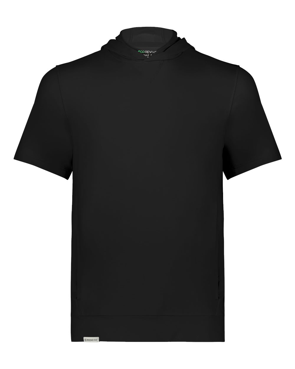Holloway Youth Eco Revive™ Ventura Soft Knit Short Sleeve Hooded Sweatshirt. 222605 - Black