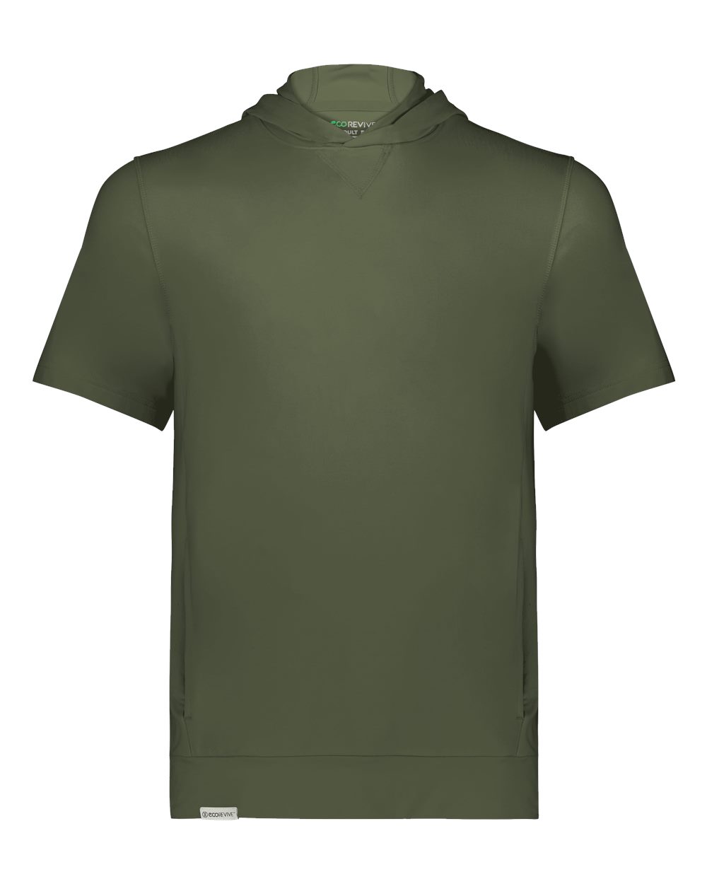 Holloway Youth Eco Revive™ Ventura Soft Knit Short Sleeve Hooded Sweatshirt. 222605 - Olive