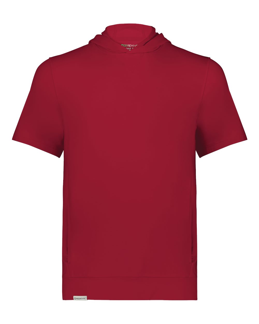 Holloway Youth Eco Revive™ Ventura Soft Knit Short Sleeve Hooded Sweatshirt. 222605 - Scarlet