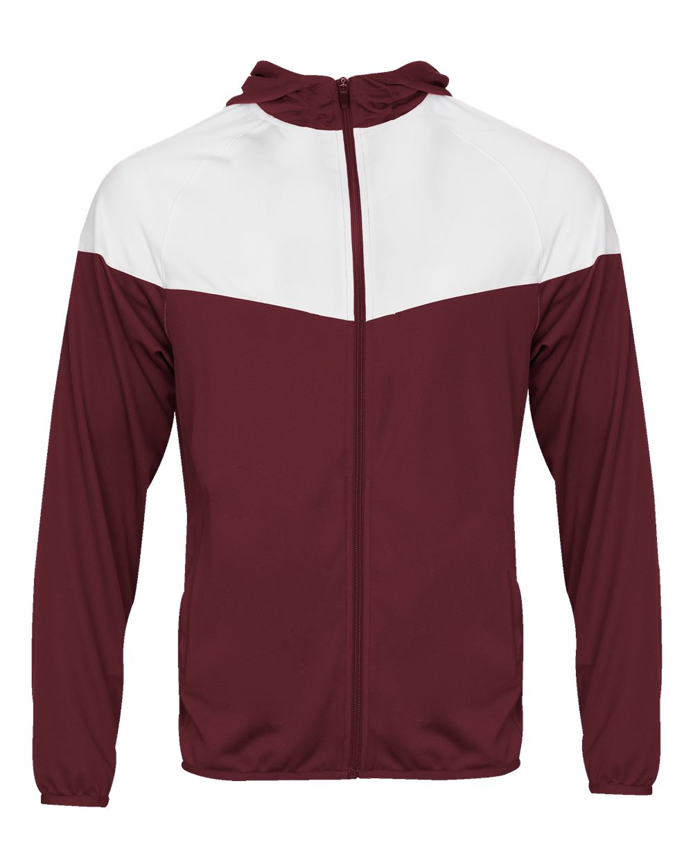 Badger Youth Sprint Outer-Core Jacket. 2722 - Maroon/ White