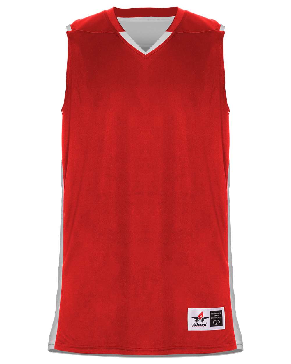 Alleson Athletic Men's Crossover Reversible Jersey. 590RSP - Red/ White