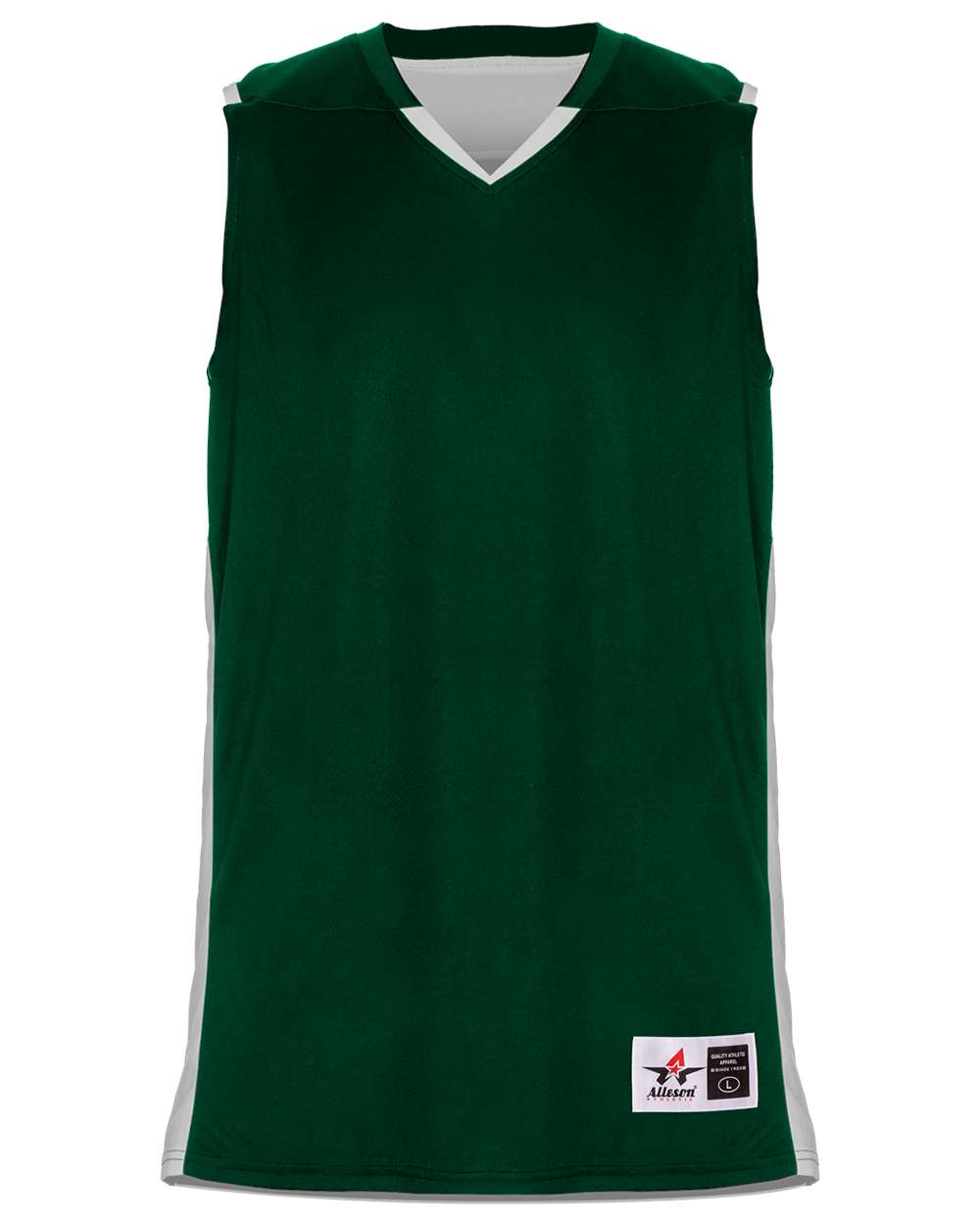 Alleson Athletic Youth Crossover Reversible Jersey. 590RSPY - Forest/ White