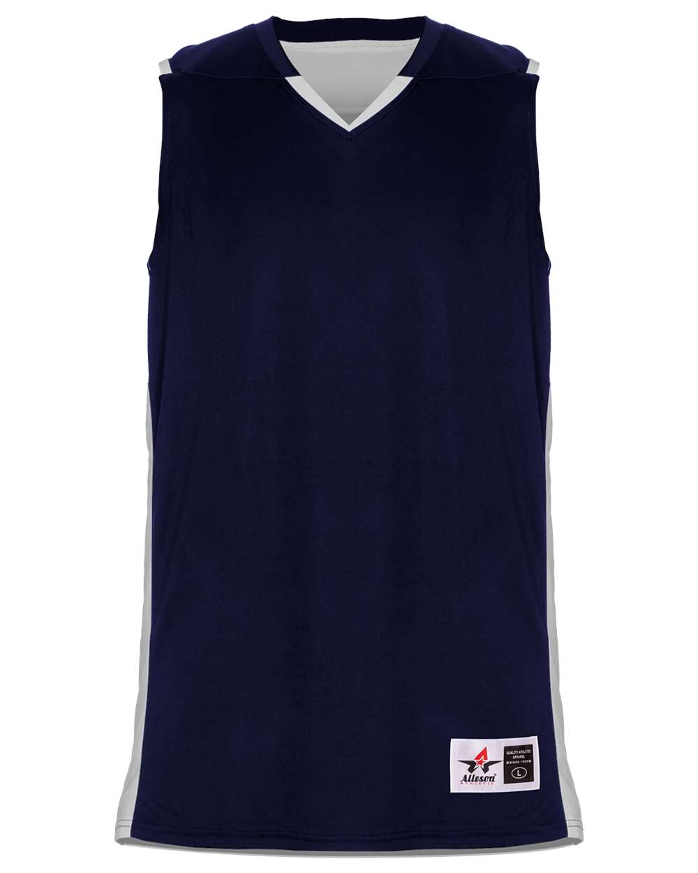 Alleson Athletic Youth Crossover Reversible Jersey. 590RSPY - Navy/ White