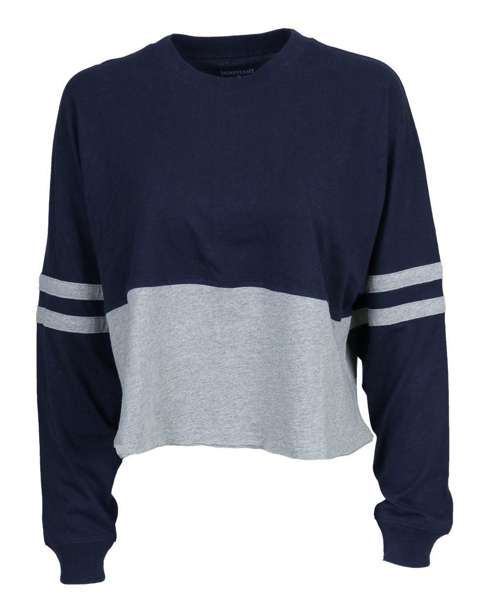 Boxercraft Women's Crop Retro Jesery. BW3515 - Navy/ Oxford