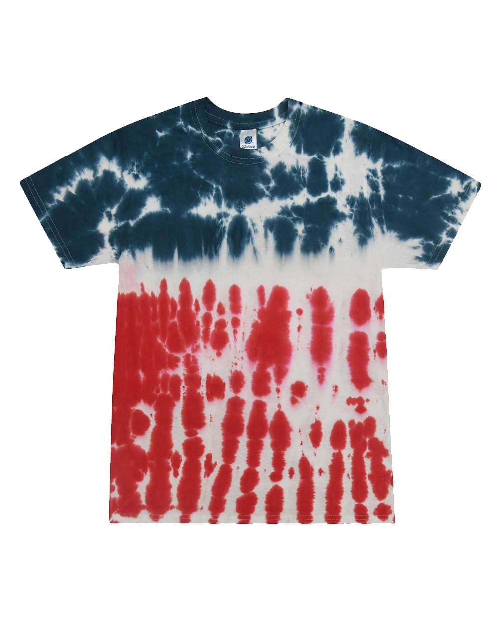 Colortone Unisex Multi-Color Tie-Dyed T-Shirt. 1000 - Flag