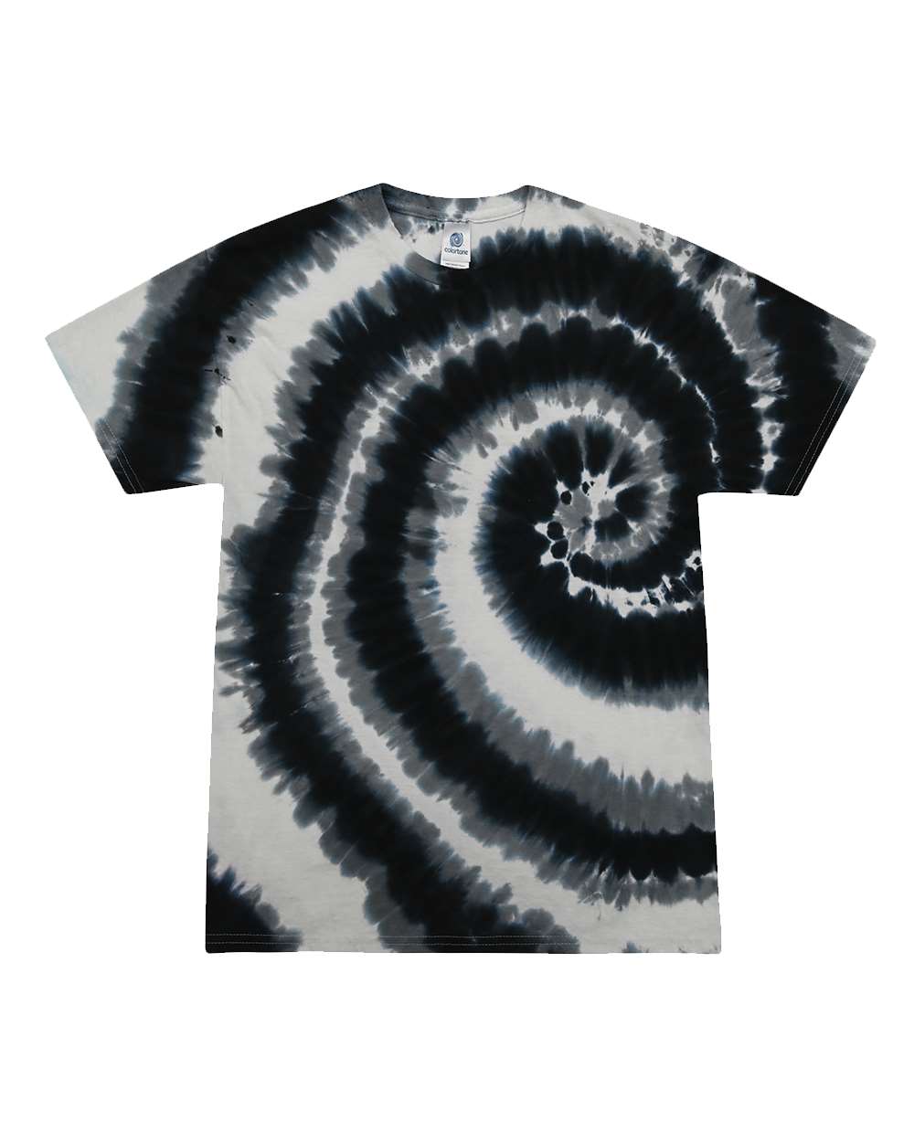 Colortone Unisex Multi-Color Tie-Dyed T-Shirt. 1000 - Swirl Black