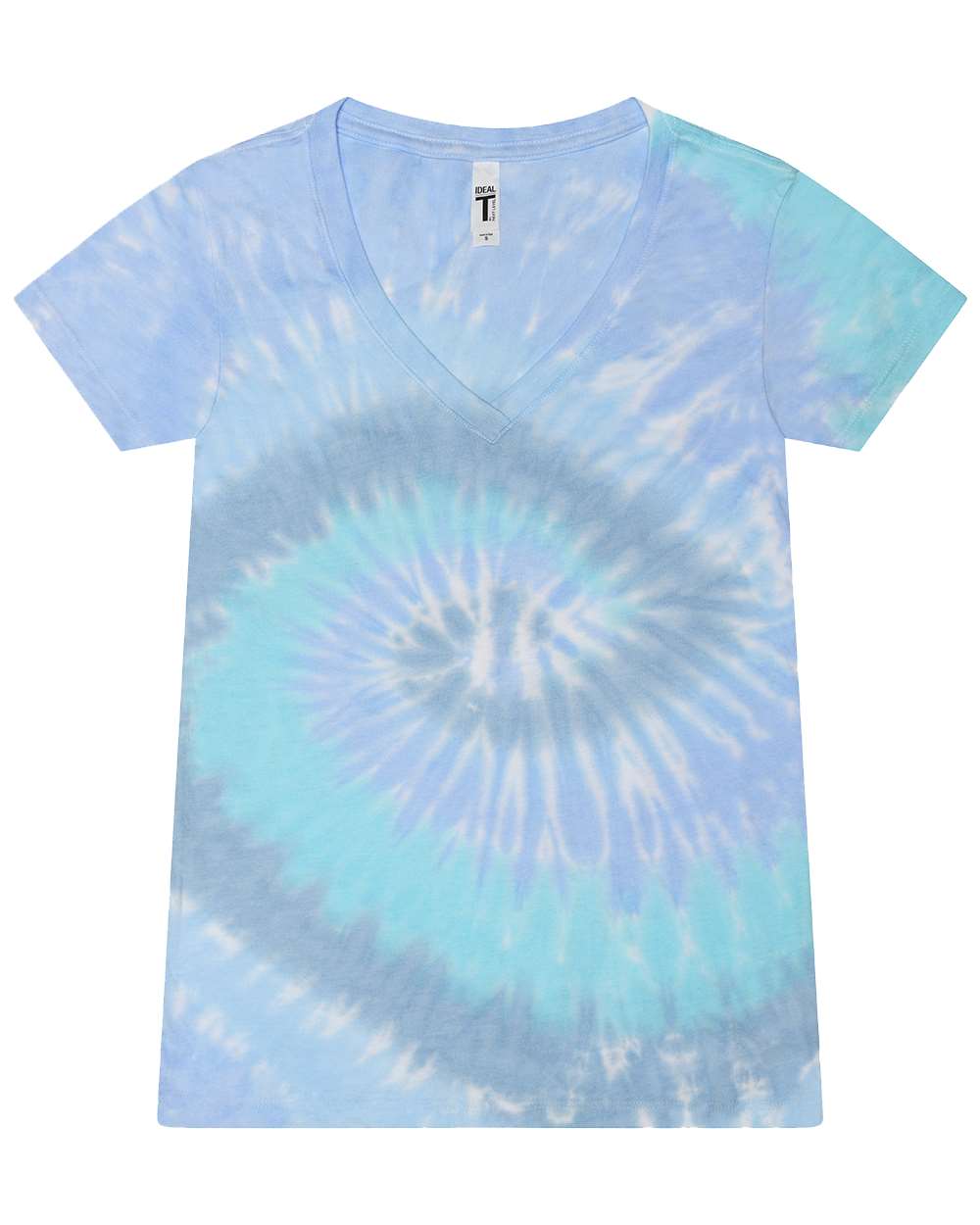 Colortone Women's Tie-Dyed V-Neck T-Shirt. 1075 - Lagoon