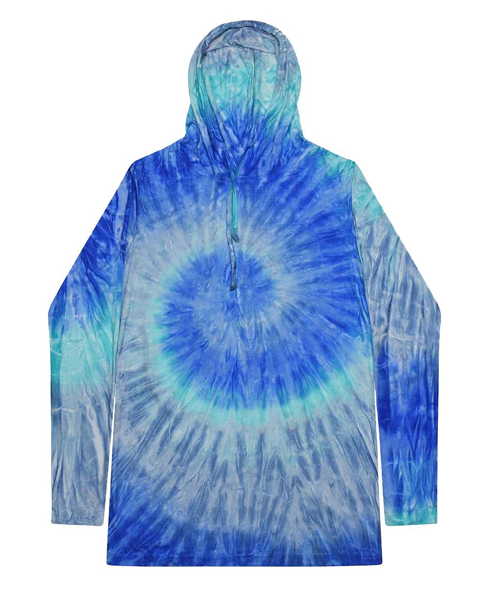 Colortone Unisex Tie-Dyed Hooded Long Sleeve T-Shirt. 2777 - Blue Jerry
