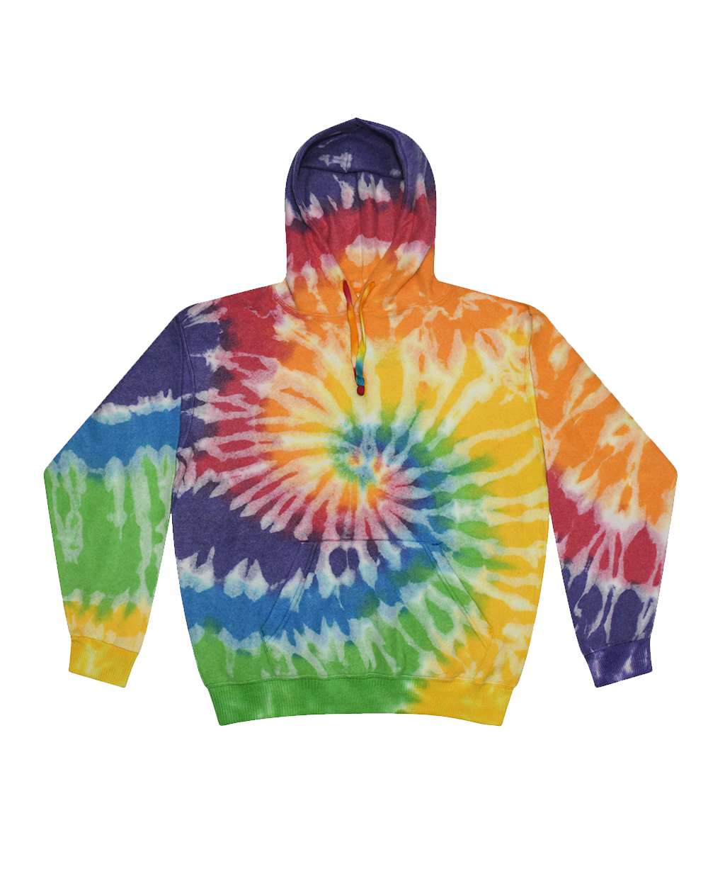 Colortone Unisex Tie-Dyed Cloud Inside-Out Fleece Hooded Sweatshirt. 8600 - Prism