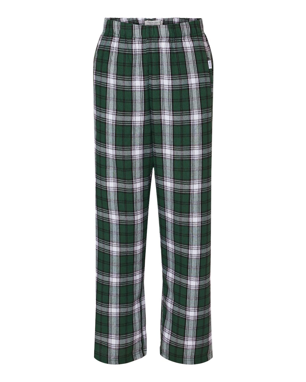 Boxercraft Youth Flannel Pants. BY6624 - Green/ White Plaid