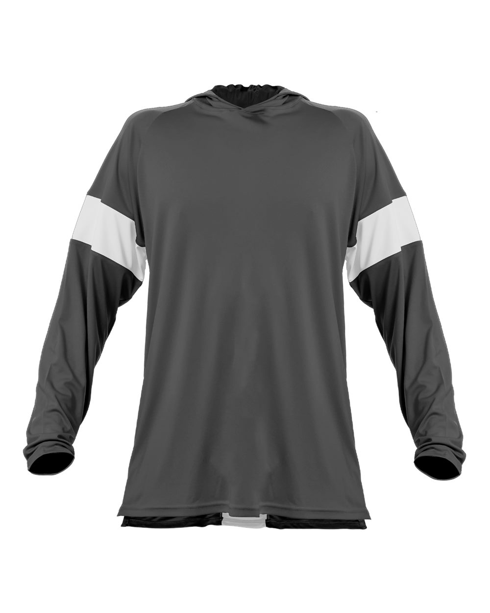 Alleson Athletic Unisex Contender Hooded Long Sleeve T-Shirt. 545LSA - Charcoal/ White
