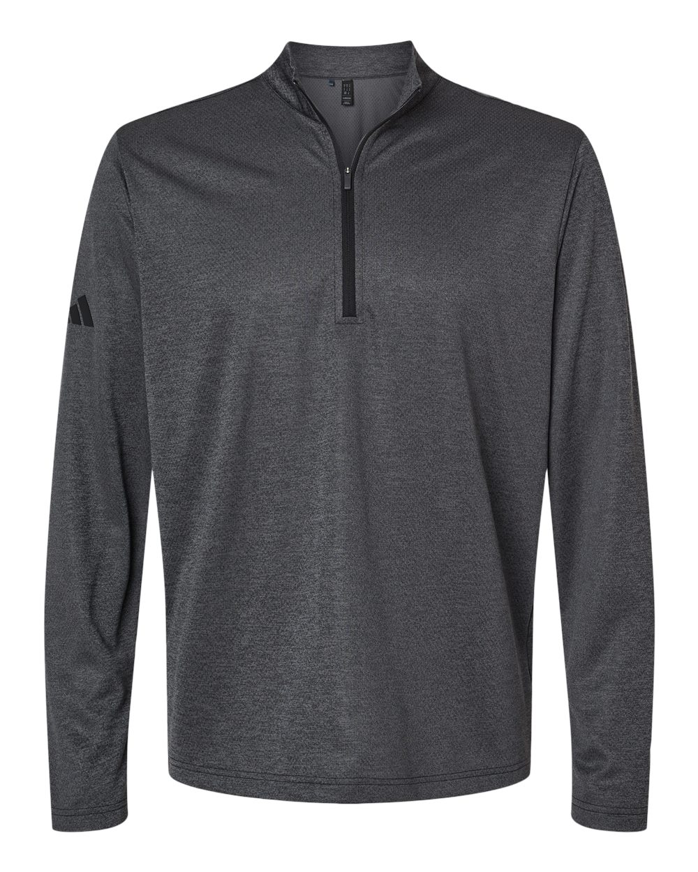 Adidas Men's Space Dyed Quarter-Zip Pullover. A593 - Black Melange