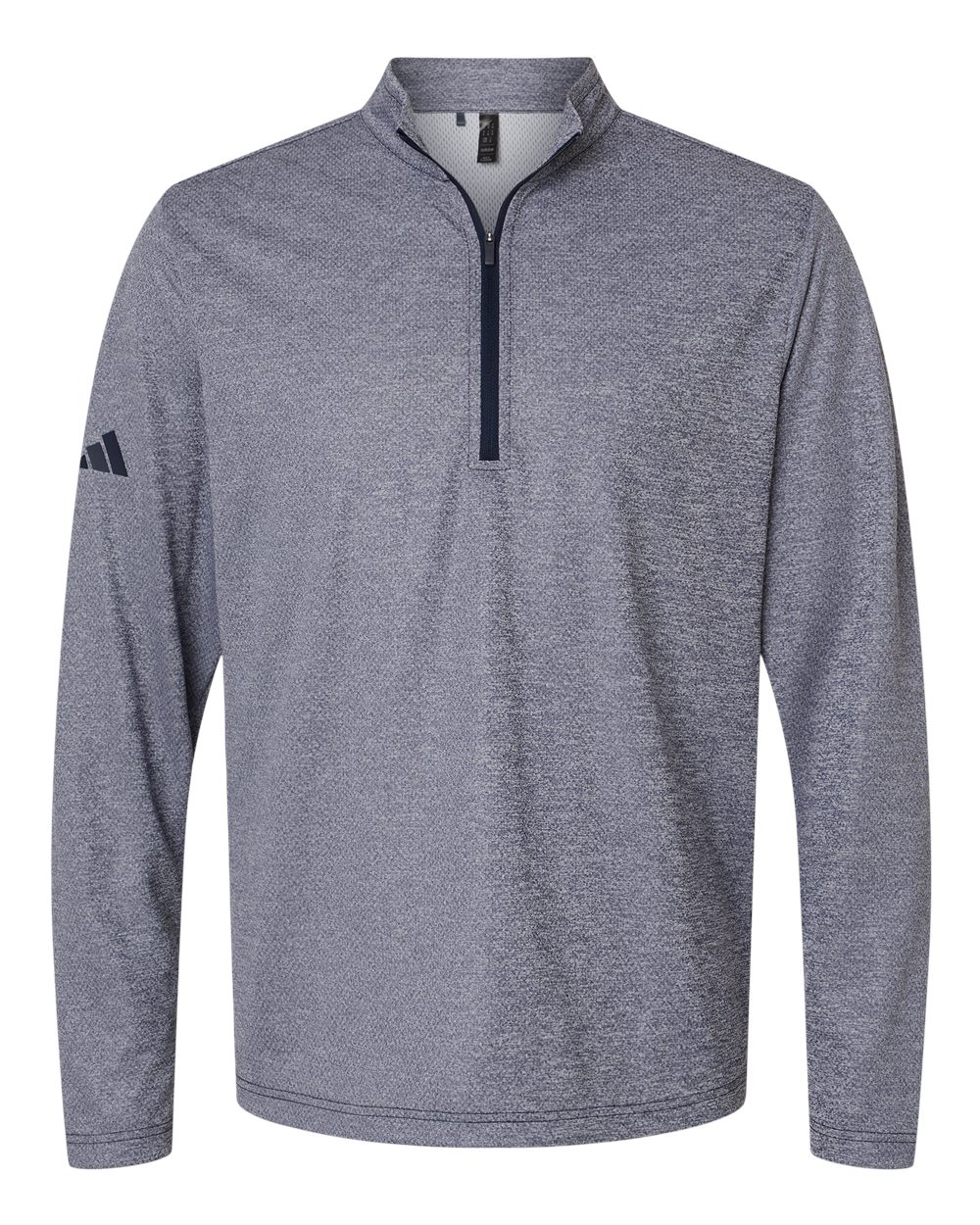 Adidas Men's Space Dyed Quarter-Zip Pullover. A593 - Collegiate Navy Melange