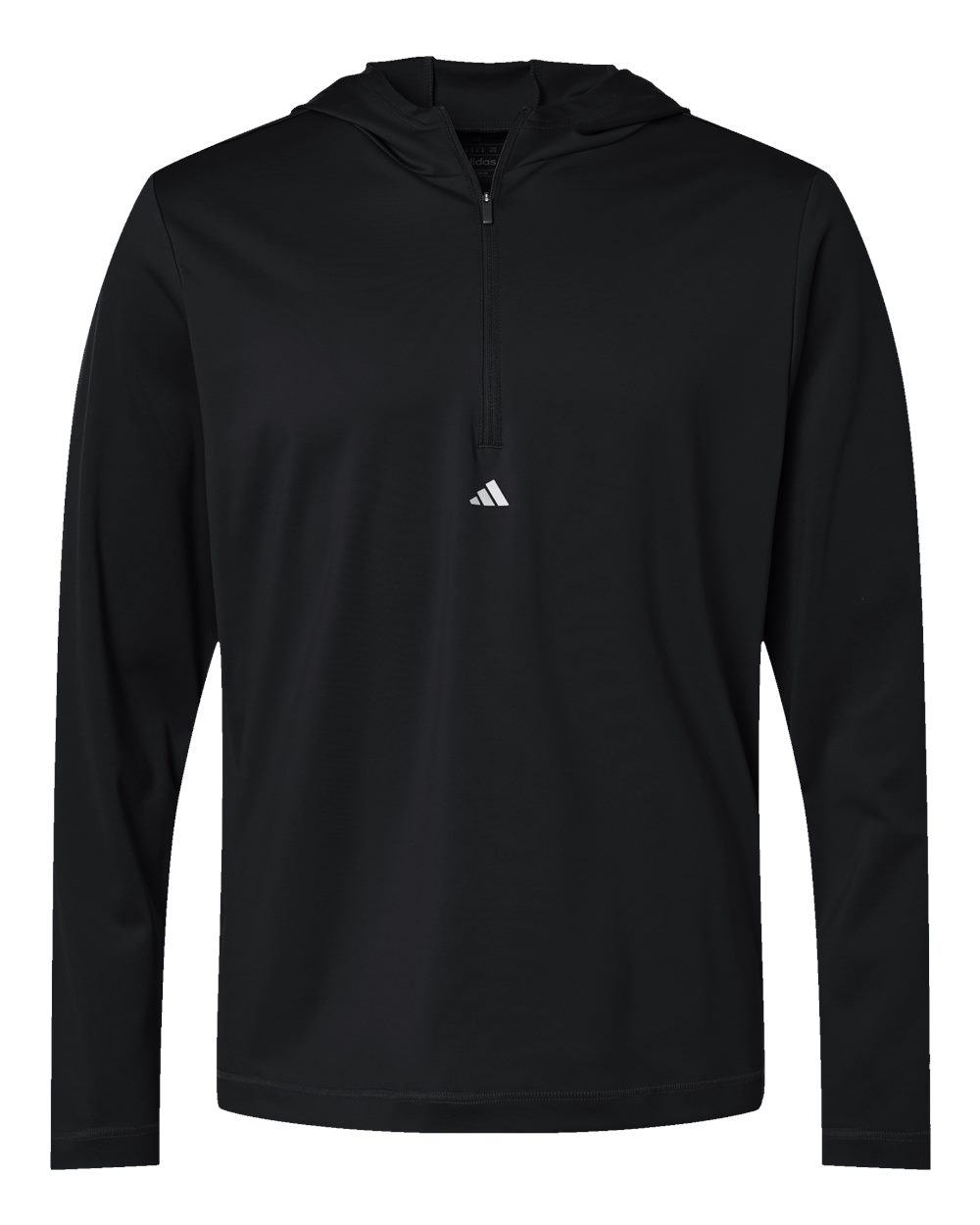 Adidas Men's Lightweight Quarter-Zip Hooded Pullover. A596 - Black