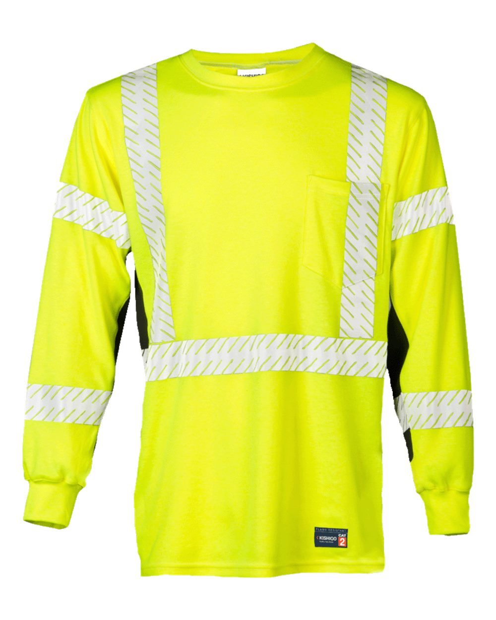 Kishigo Unisex FR Long Sleeve T-Shirt. F506 - Lime