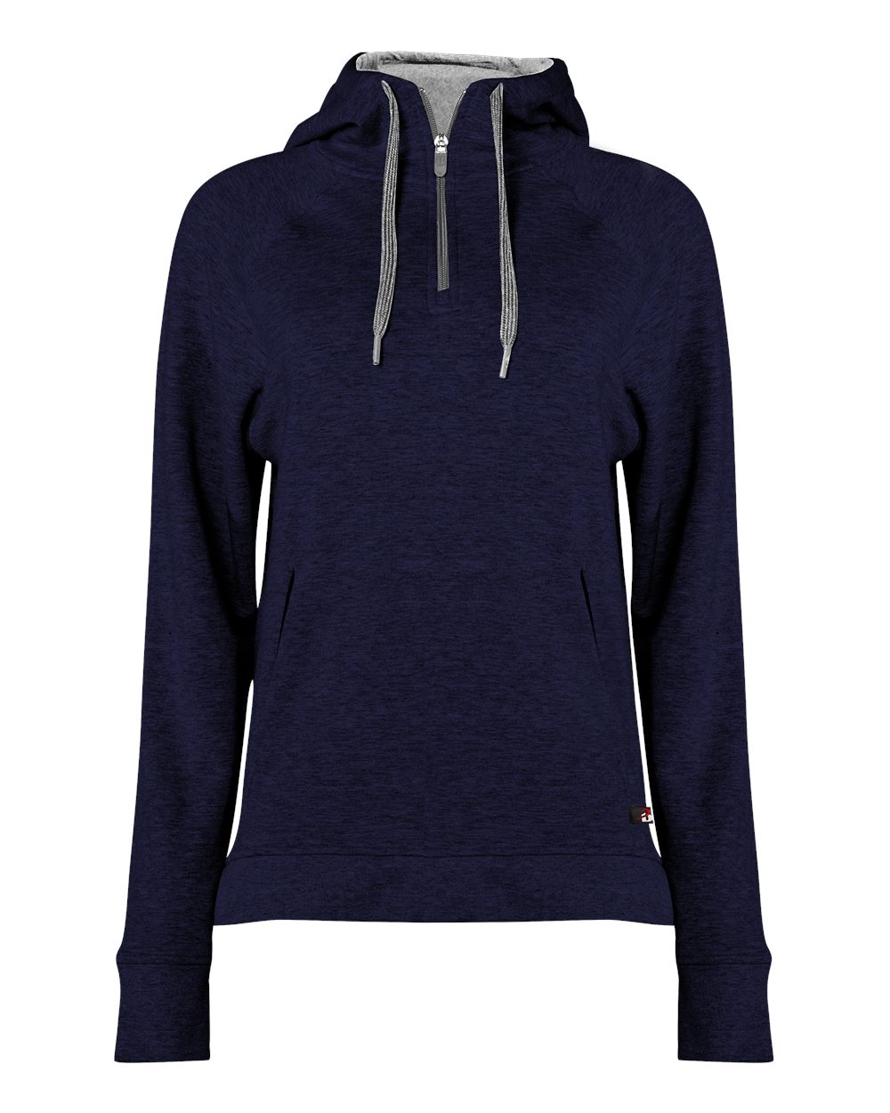 Badger Women's FitFlex French Terry Quarter-Zip Hooded Pullover. 1051 - Navy