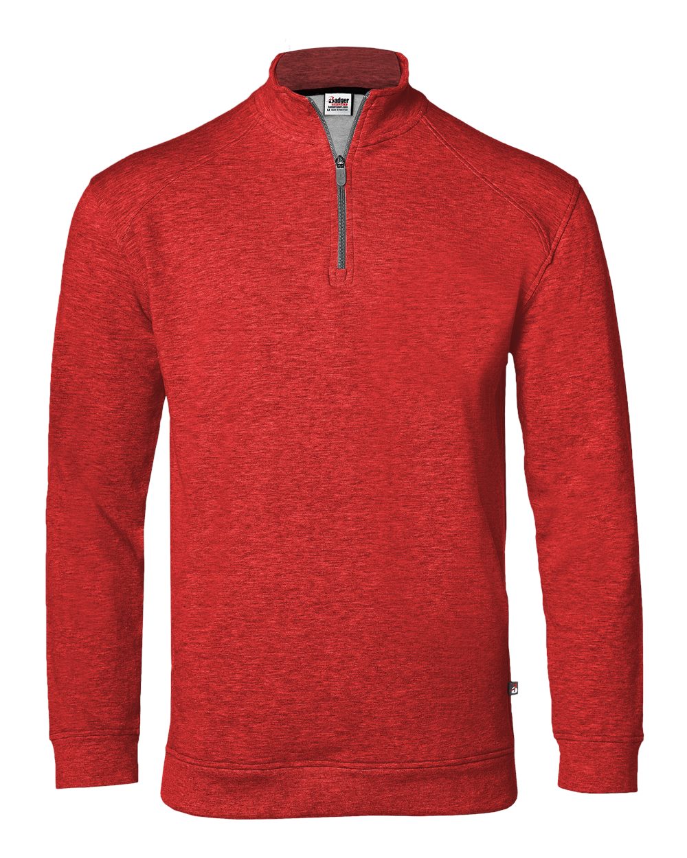 Badger Men's FitFlex French Terry Quarter-Zip Pullover. 1060 - Red