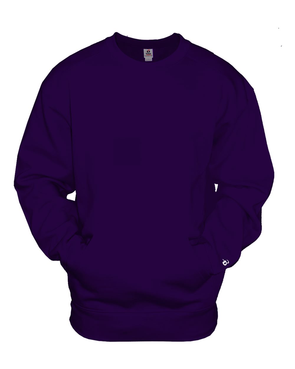 Badger Unisex Pocket Crewneck Sweatshirt. 1252 - Purple