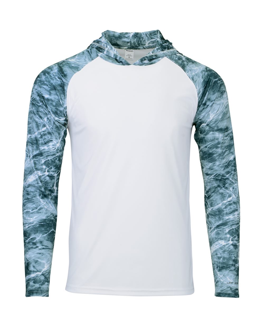 Paragon Men's Biloxi Performance Colorblocked Hooded Long Sleeve T-Shirt. 241 - Spindrift