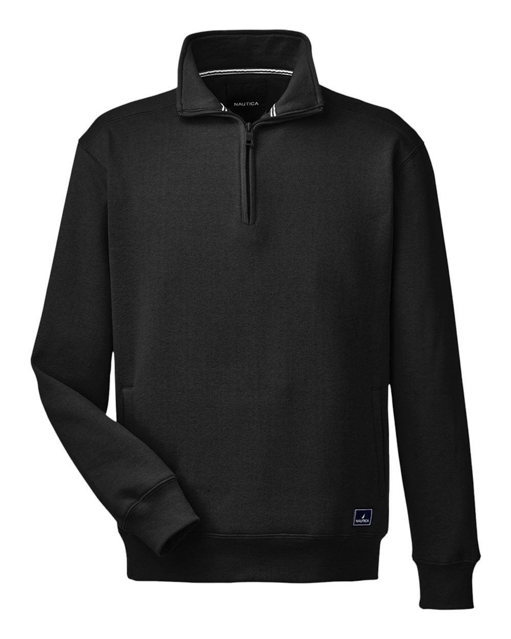 Nautica Men's Anchor Fleece Quarter-Zip Pullover. N17176 - Black