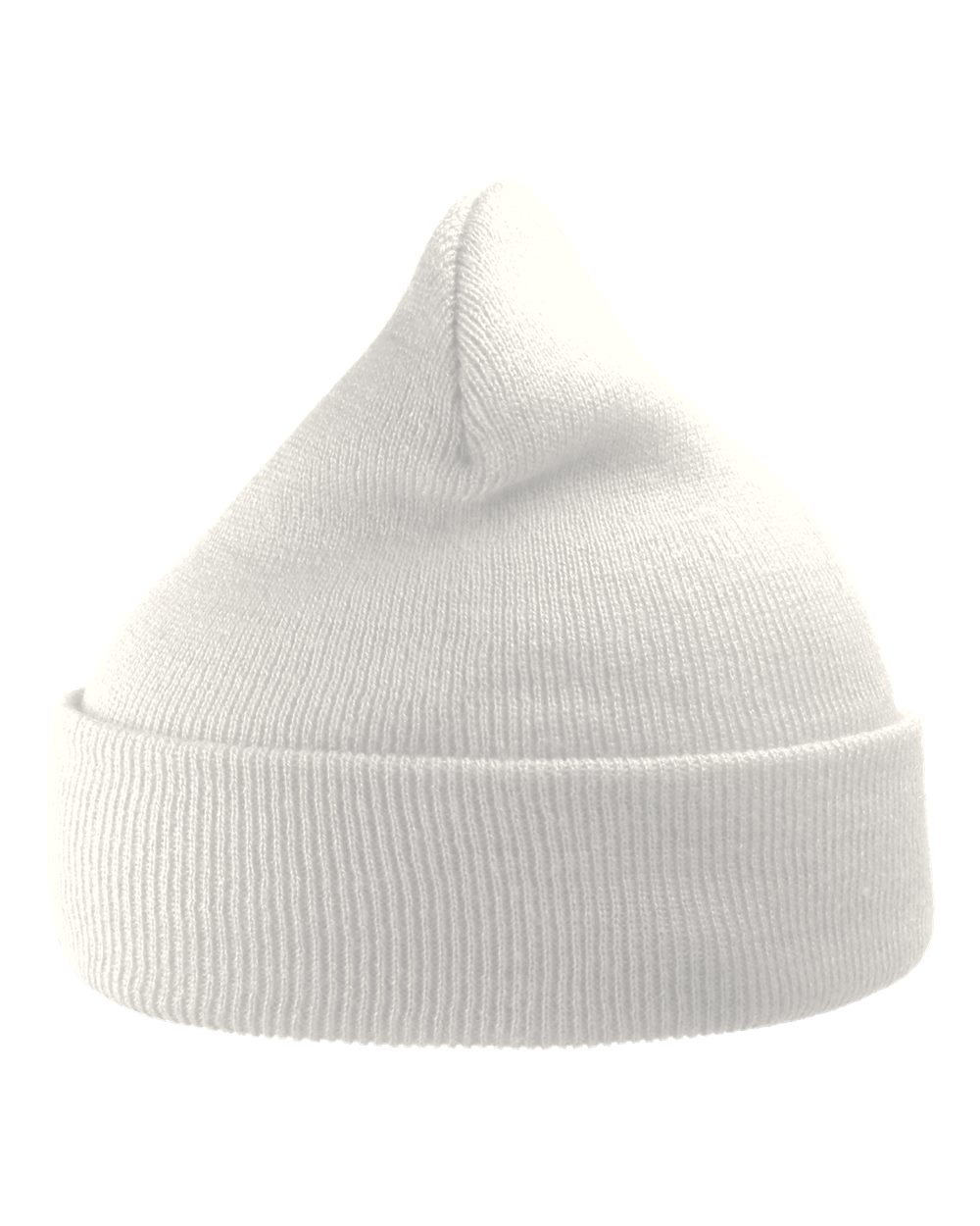 Atlantis Headwear Sustainable 12" Knit Beanie. WIND - White