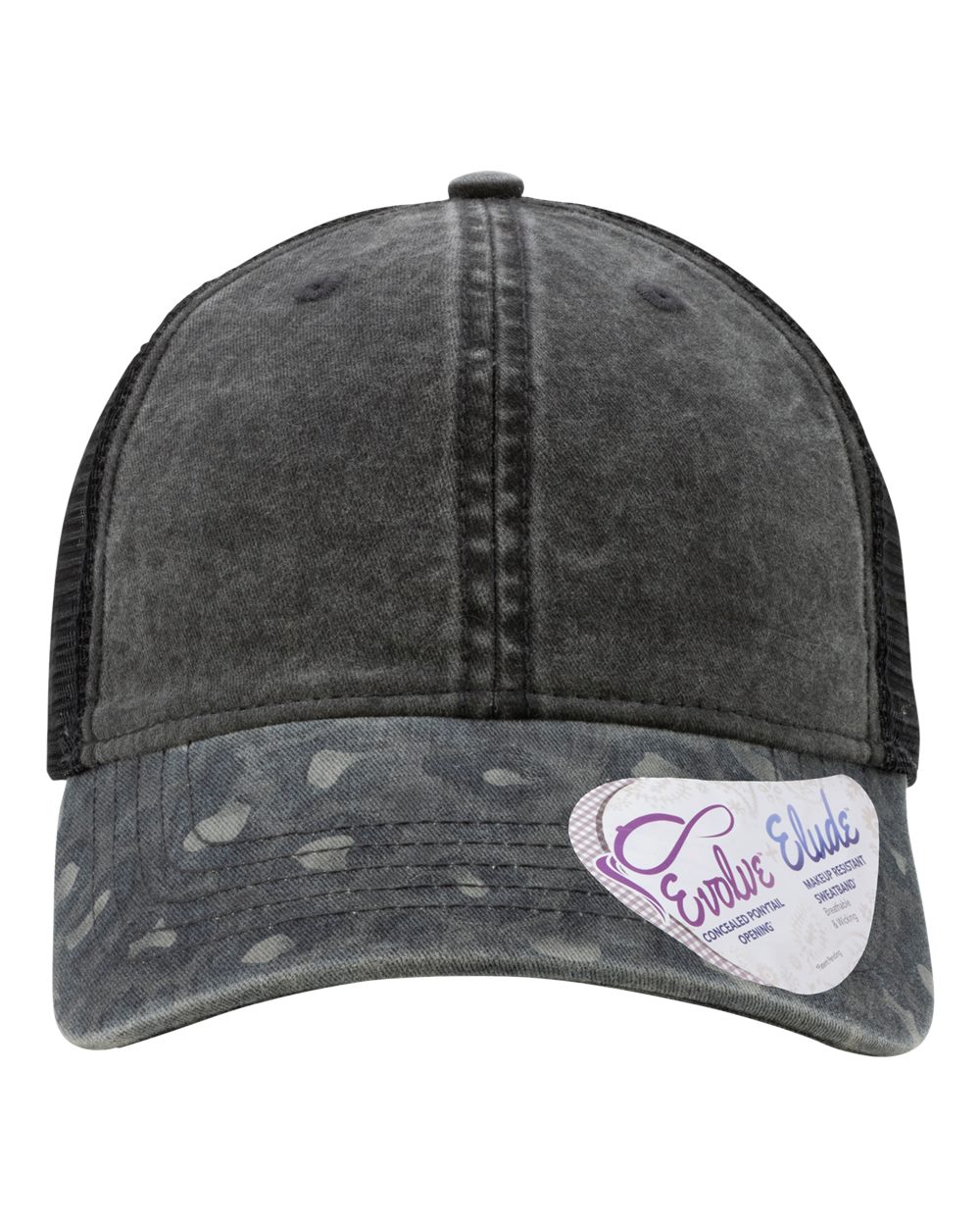 Infinity Her Women's Printed Bill with Mesh Back Cap. JANET - Black/ Black Leopard/ Black