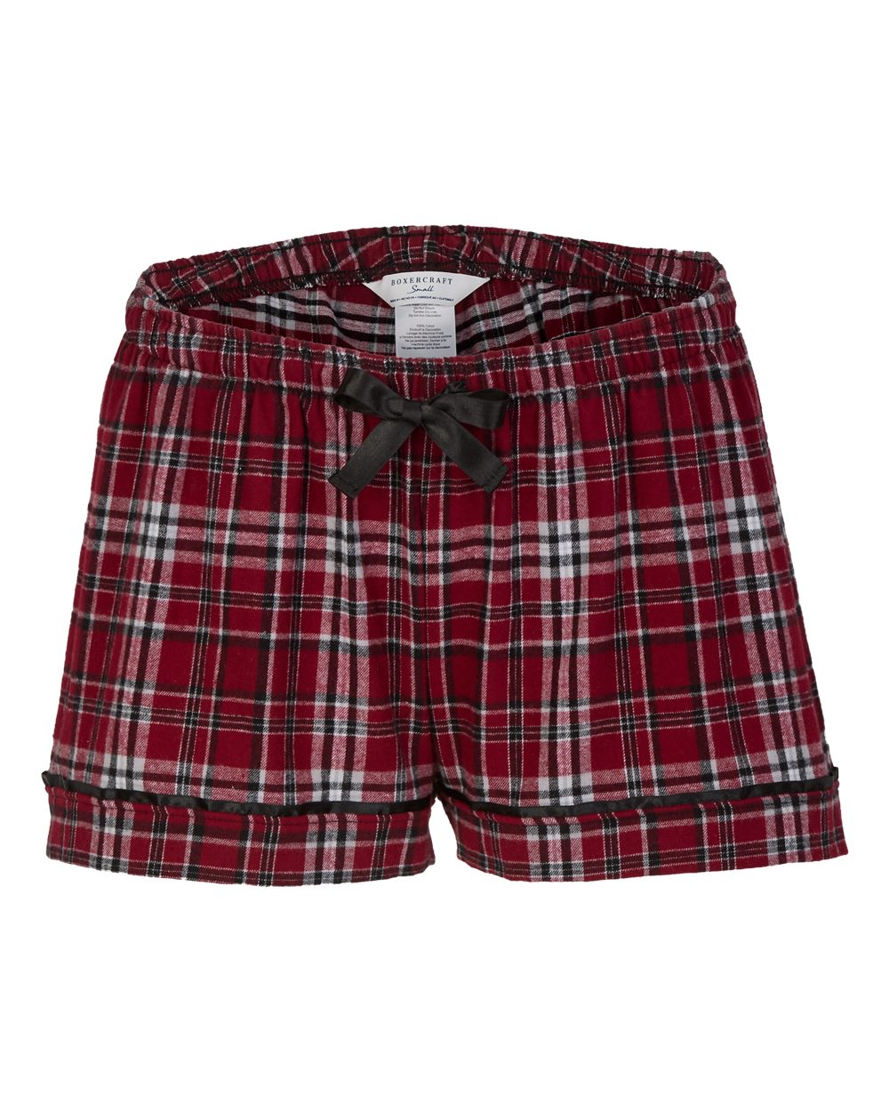 Boxercraft Women's Flannel Shorts. BW6501 - Garnet/ Black Plaid