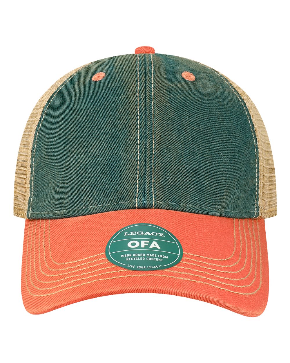 LEGACY Old Favorite Trucker Cap. OFA - Marine Blue/ Coral