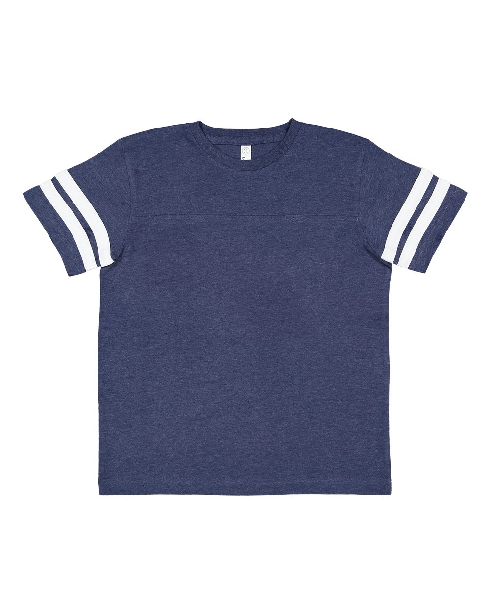 LAT Youth Football Fine Jersey Tee. 6137 - Vintage True Navy/ Blended White