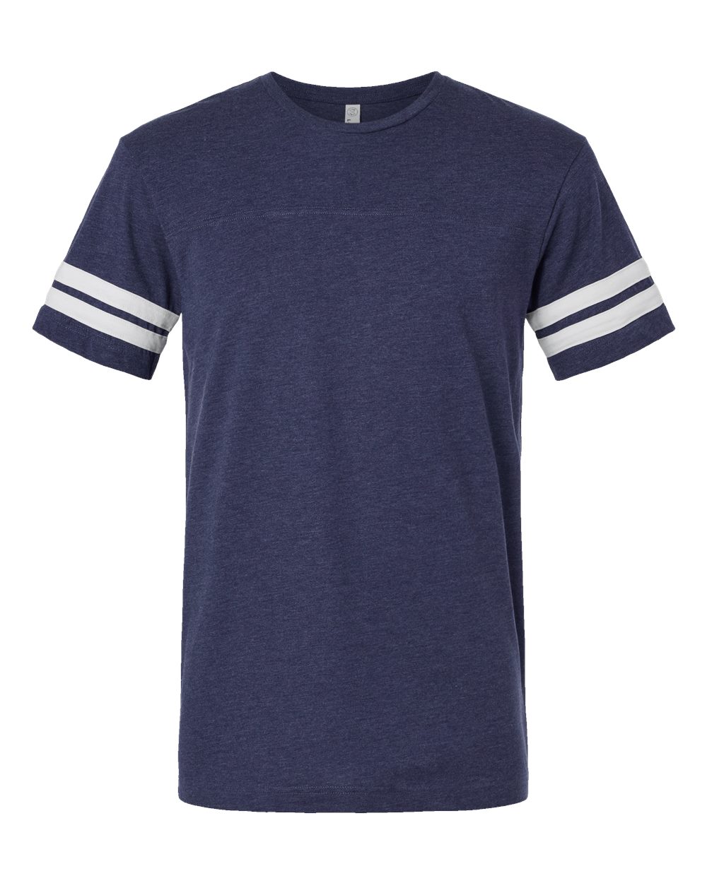 LAT Unisex Football Fine Jersey Tee. 6937 - Vintage True Navy/ Blended White