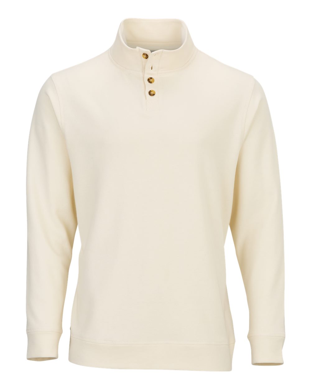 Boxercraft Men's French Terry Button Pullover. BM5209 - Natural