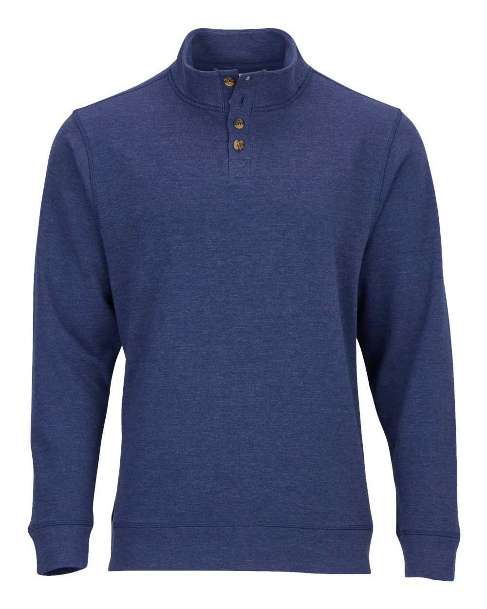 Boxercraft Men's French Terry Button Pullover. BM5209 - Navy Heather