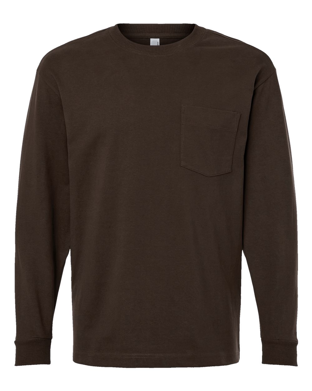 American Apparel Unisex Super Heavyweight Long Sleeve Pocket Tee. 9410 - Brown