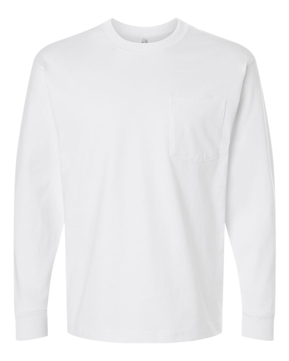 American Apparel Unisex Super Heavyweight Long Sleeve Pocket Tee. 9410 - White