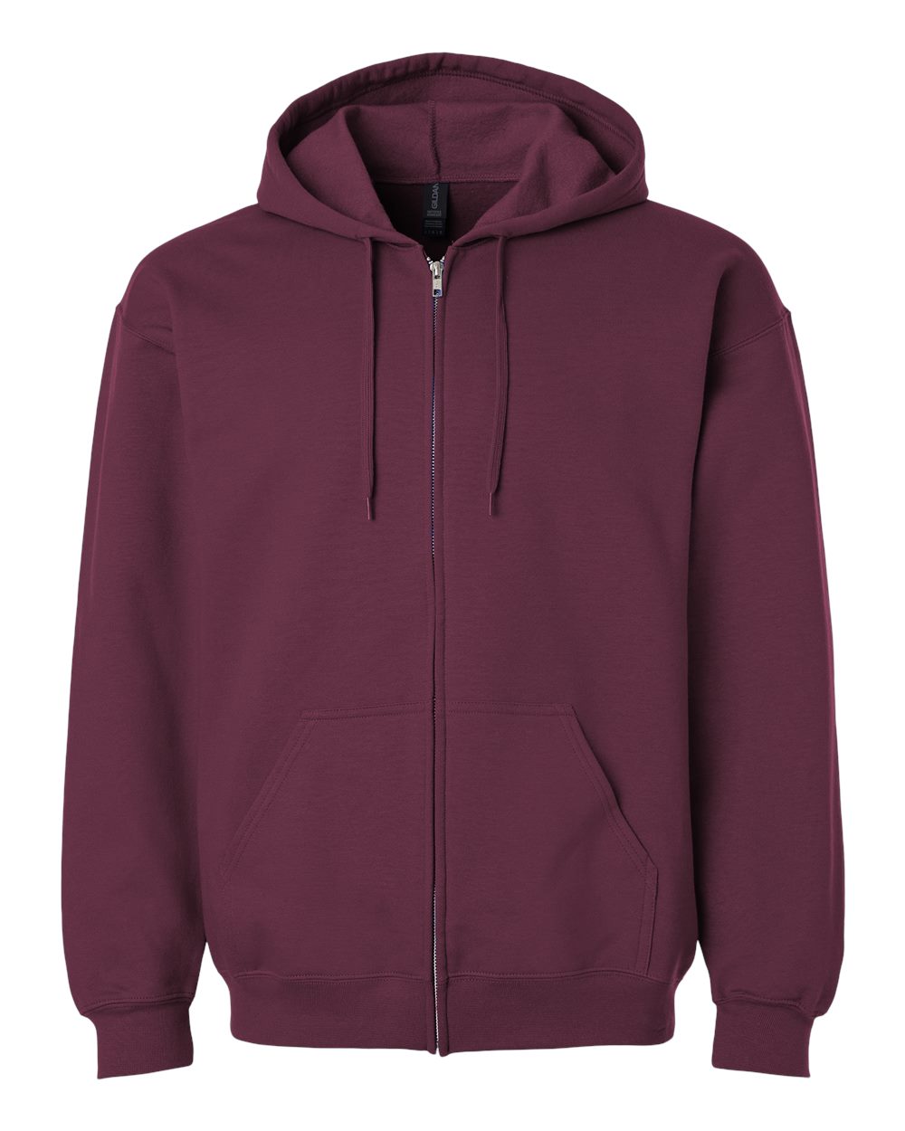 Gildan Unisex Softstyle® Midweight Full-Zip Hooded Sweatshirt. SF600 - Maroon