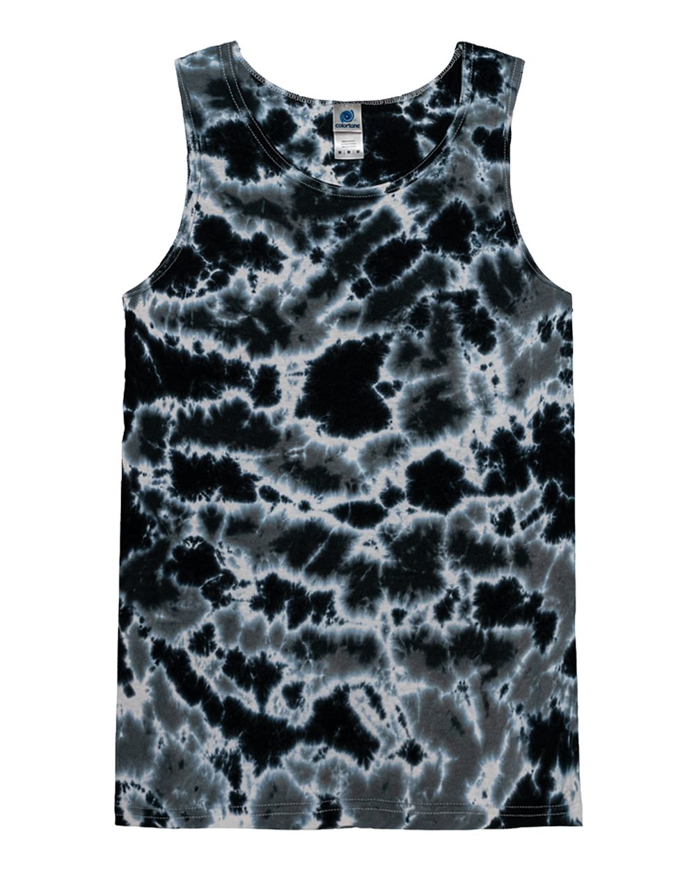 Colortone Unisex Tie-Dyed Tank Top. 3500 - Multi Black