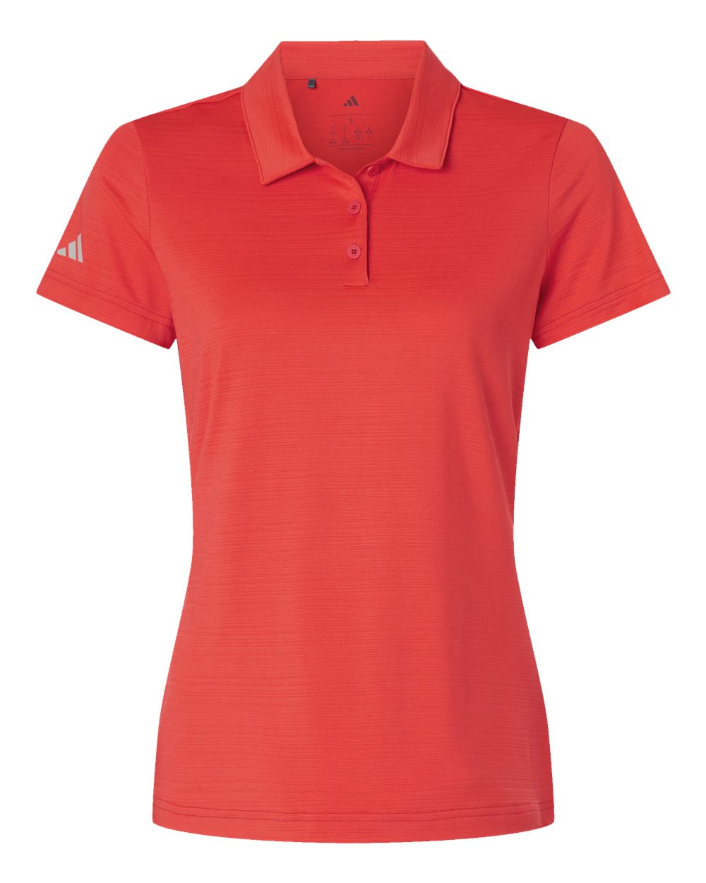 Adidas Women's Textured Stripe Polo. A707 - Bright Red