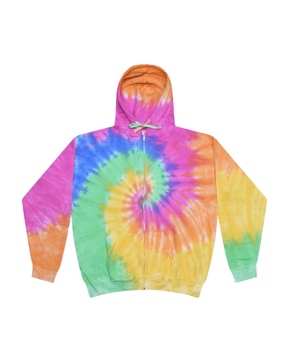 Colortone Unisex Tie-Dyed Full-Zip Hooded Sweatshirt. 8888 - Eternity