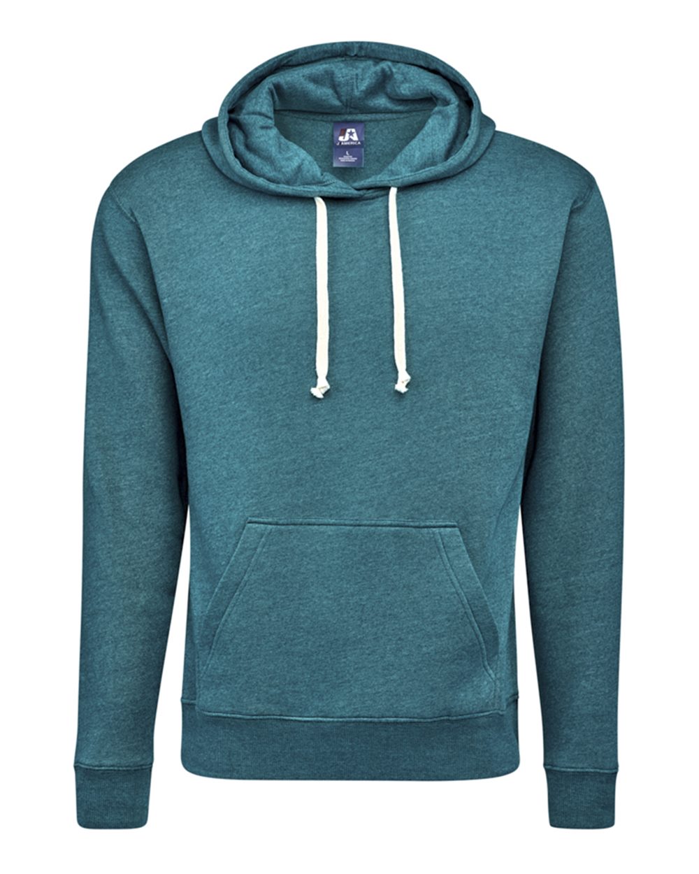 J. America Men's Triblend Fleece Hooded Sweatshirt. 8871 - Storm Triblend
