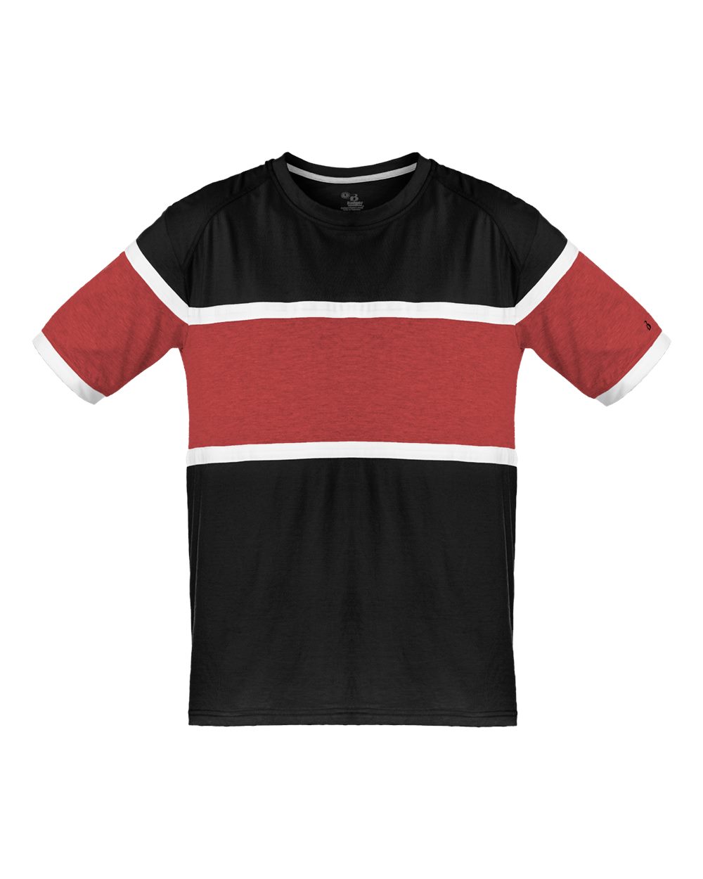 Badger Unisex United T-Shirt. 4980 - Black/ Red/ White