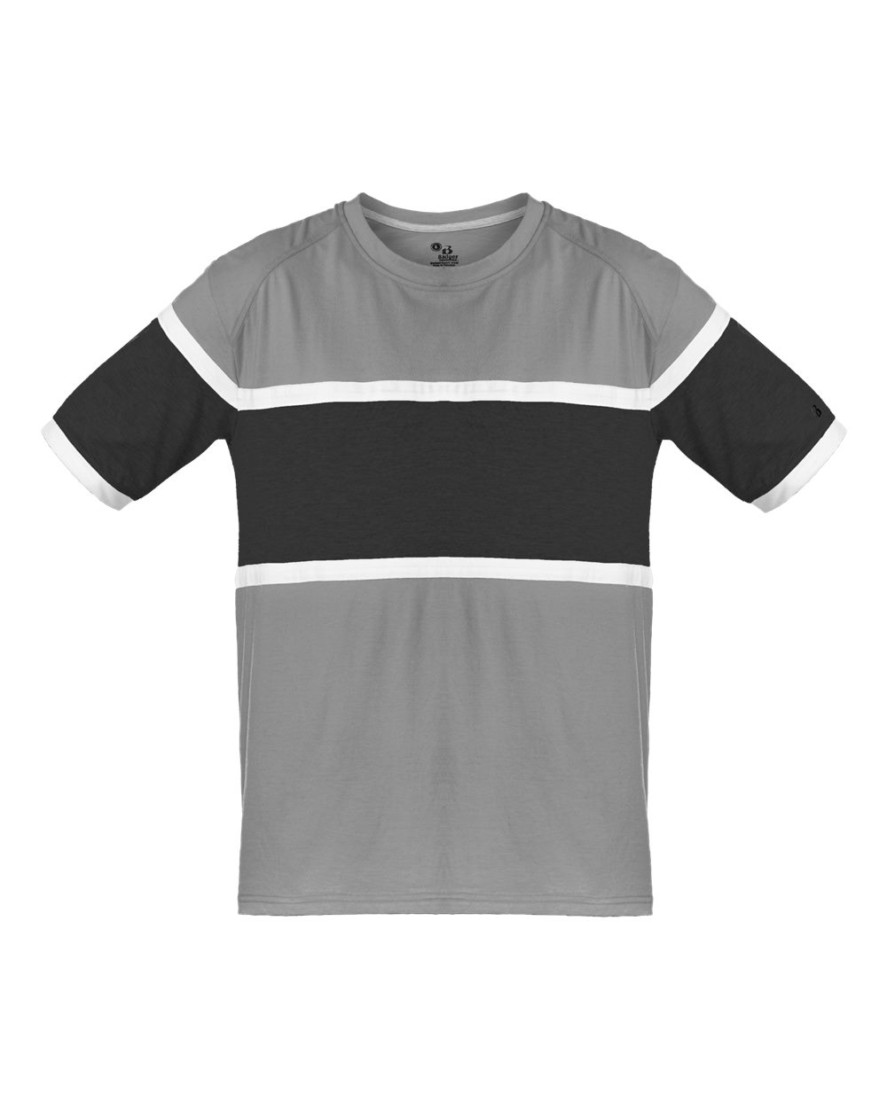 Badger Unisex United T-Shirt. 4980 - Oxford/ Black/ White