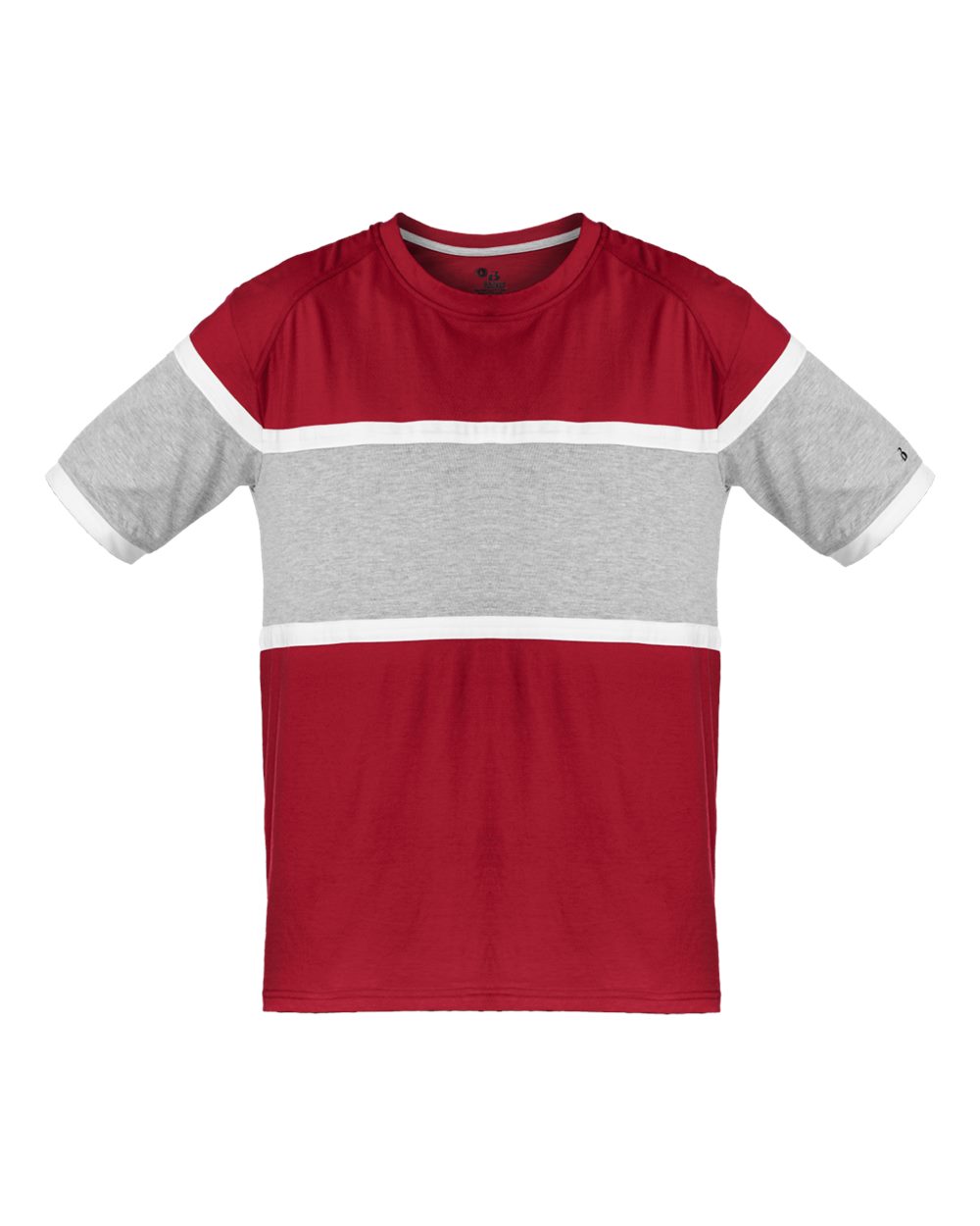 Badger Unisex United T-Shirt. 4980 - Red/ Oxford/ White
