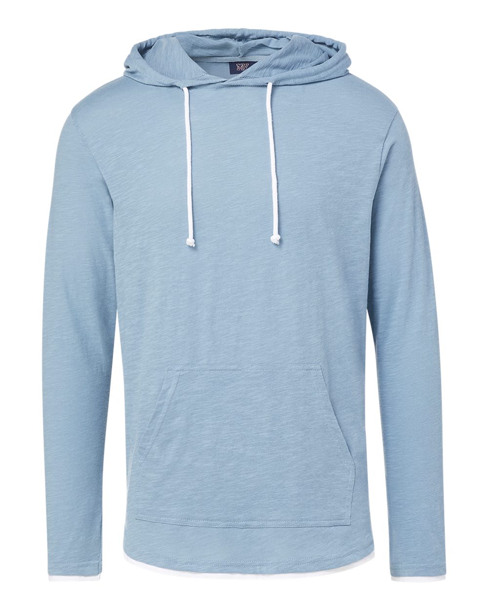 MV Sport Unisex Miles Slub Hooded Long Sleeve T-Shirt. 24401 - Light Denim Heather
