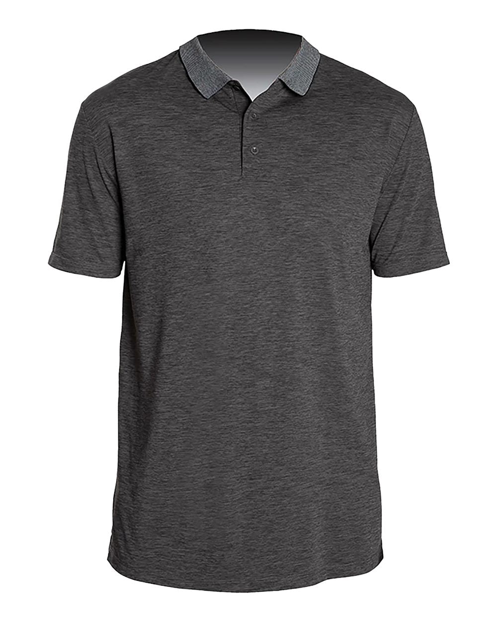 ANETIK Men's Transit Tech Polo. MPTNTS0 - Charcoal Heathered