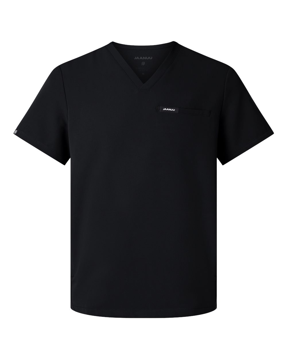 Jaanuu Men's Platt 3-Pocket Scrub V-Neck Top. M10002 - Black