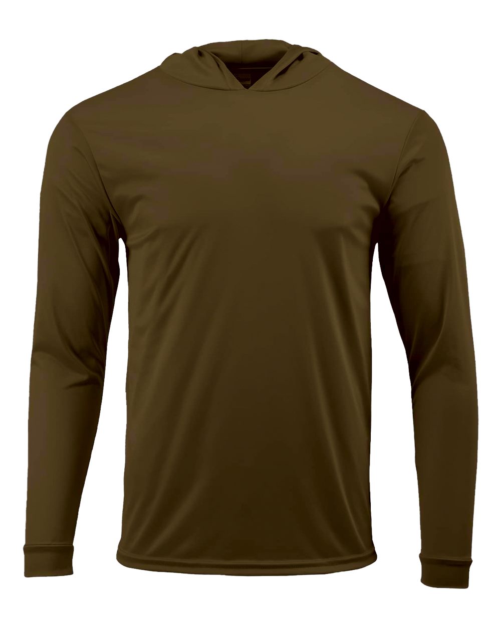 Paragon Unisex Bahama Performance Hooded Long Sleeve T-Shirt. 220 - Woodland Brown