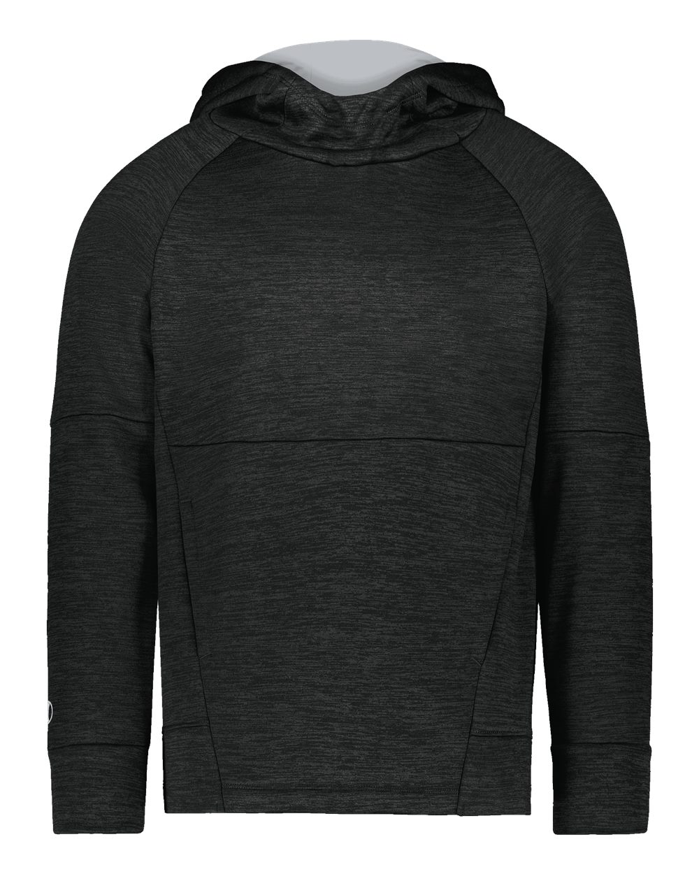 Holloway Youth All-Pro Performance Fleece Hooded Sweatshirt. 223680 - Black Heather/ Silver