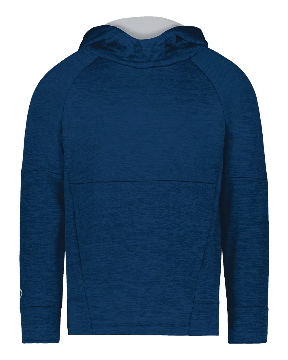 Holloway Youth All-Pro Performance Fleece Hooded Sweatshirt. 223680 - Navy Heather/ Silver