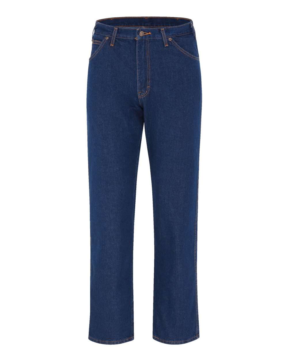 Dickies Men's Straight 5-Pocket Jeans. 9333 - Rinsed Indigo Rigid - 39 Unhemmed